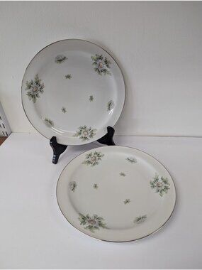 Franconia Silver Thistle Set of 2 Dinner Plates 10 1/2"